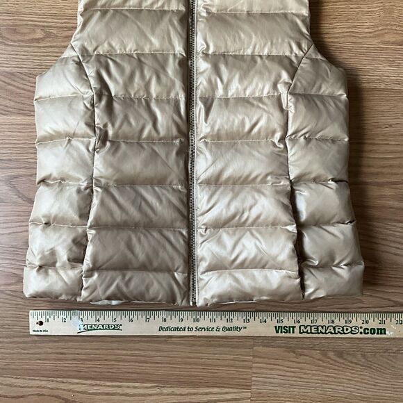 Tommy Bahama Duck Down Puffer Vest Womens Small Beige Cream Reversible Zip - Picture 5 of 11